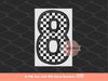 Faux Embroidery Checkered Numbers PNG, Glitter Racing Black and white Number 0-9 Set Clipart, Checkerboard Png Sublimation Digital Download