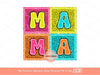 Mama Bright Doodle PNG, Colorful Dalmatian Dots letters PNG Sublimation & DTF, Neon Retro Square Spots Mom Shirt Design Digital Download