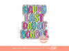 Happy Last Day of School Bright Dalmatian Doodle PNG, Fun Colors Scribble Doodle letters, Colorful Sublimation Shirt Design Digital Download