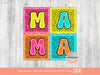 Mama Bright Doodle PNG, Colorful Dalmatian Dots letters PNG Sublimation & DTF, Neon Retro Square Spots Mom Shirt Design Digital Download