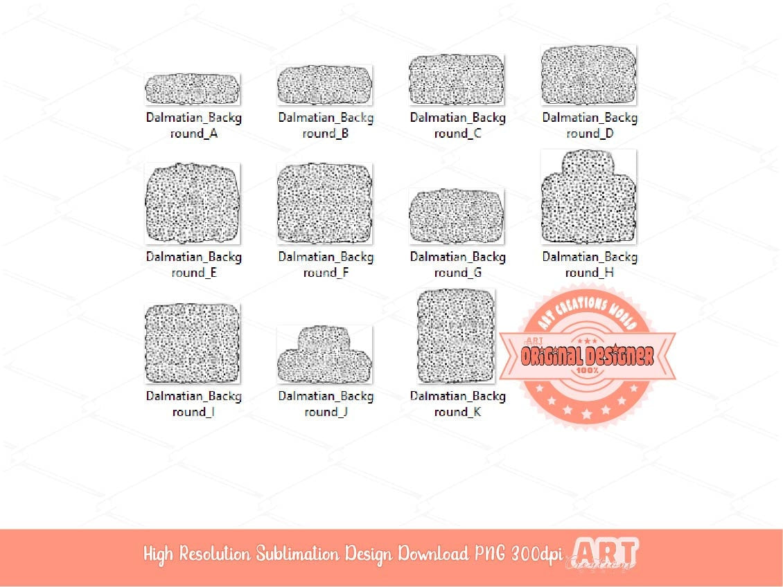 Dalmatian Background Text Frames PNG Bundle, Hand Drawn dots backgrounds Set Clipart, Dalmatian Texture frame Sublimation Digital Download