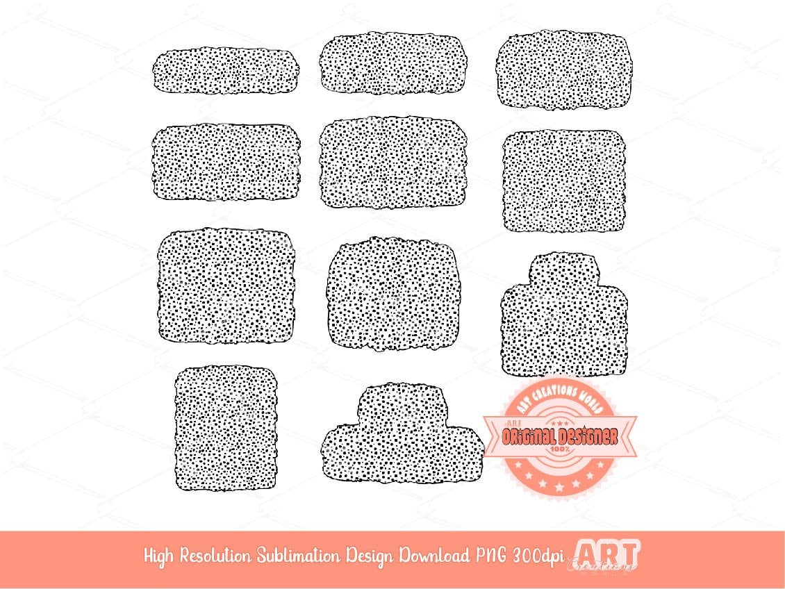 Dalmatian Background Text Frames PNG Bundle, Hand Drawn dots backgrounds Set Clipart, Dalmatian Texture frame Sublimation Digital Download