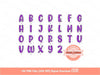 Bright Doodle Letters PNG Bundle, Hand Drawn Neon colors Alpha A-Z Set Clipart, Sparkling Marquee Dots Alphabet Sublimation Digital Download