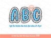 Light Blue Dalmatian Letters PNG, Hand Drawn Bright Blue Doodle Alpha A-Z Set Clipart Dots Alphabet for Sublimation & DTF Digital Download
