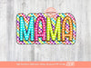 Mama Bright Distressed Checkered PNG, Trendy Colorful doodle letters Mom life mothers days Vibrant Sublimation Shirt Design Digital Download