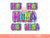 Mama Mini Bright Doodle Floral Dots PNG Bundle, Matching Colorful Nana Gigi Mimi Mommy and me Sublimation Dtf Shirt Design Digital Download