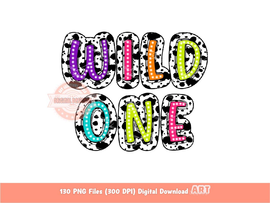 Colorful Cow Print Letters PNG Bundle, Hand Drawn Bright Doodle Alpha A-Z Set Clipart Cowgirl western Alphabet Sublimation Digital Download