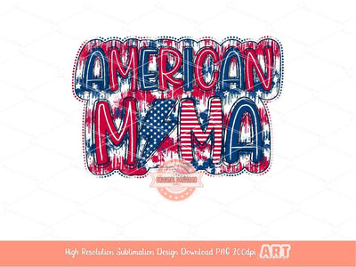 American Mama Lightning Bolt PNG, Dripping paint stars 4th of July Patriotic mama, Independence Day Sublimation, dtf Shirt Design download