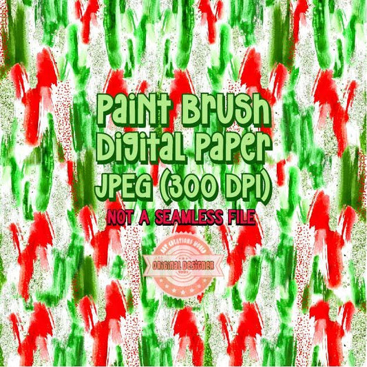 Christmas Messy Paint Digital Paper, Green Red brush Stroke Background, Trendy Christmas Sublimation Texture, Preppy Abstract Painting JPG