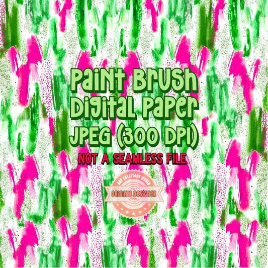 Pink Green Messy Paint Digital Paper, Colorful Bright brush Stroke Background, Trendy Sublimation Texture, Preppy Abstract Painting JPG