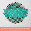 Turquoise Leopard Western Circle Background PNG Sublimation Design - 2 Leopard Western Backgrounds