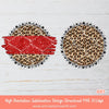 Heart Leopard Circle Background PNG Sublimation Design - 2 Heart Leopard print Backgrounds