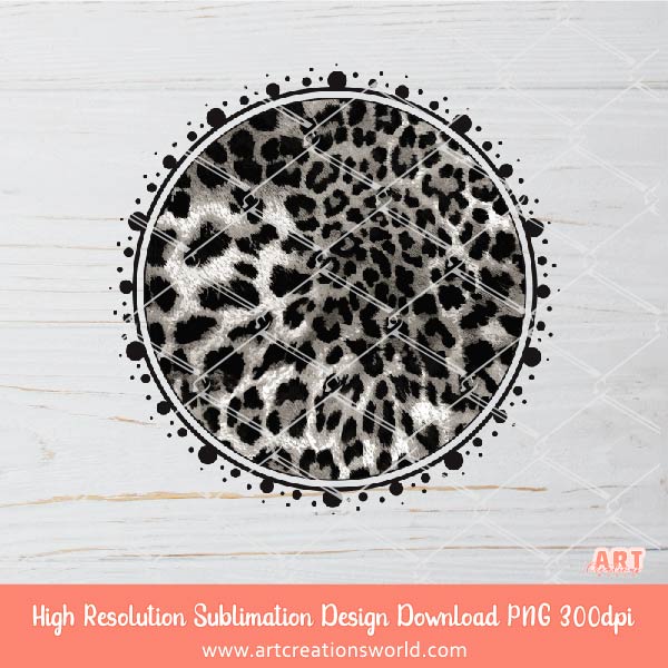 Leopard Print Circle Background PNG Sublimation Design - 2 Leopard Backgrounds