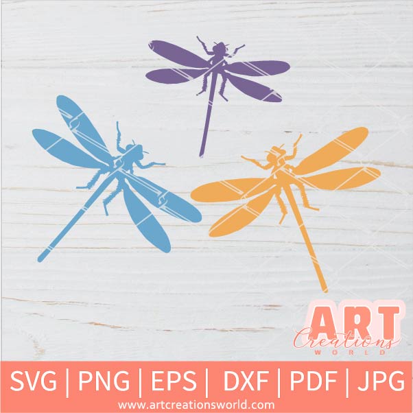 Dragonfly SVG - Dragonfly Silhouette vector clipart - Dragonfly PNG - Art Creations World