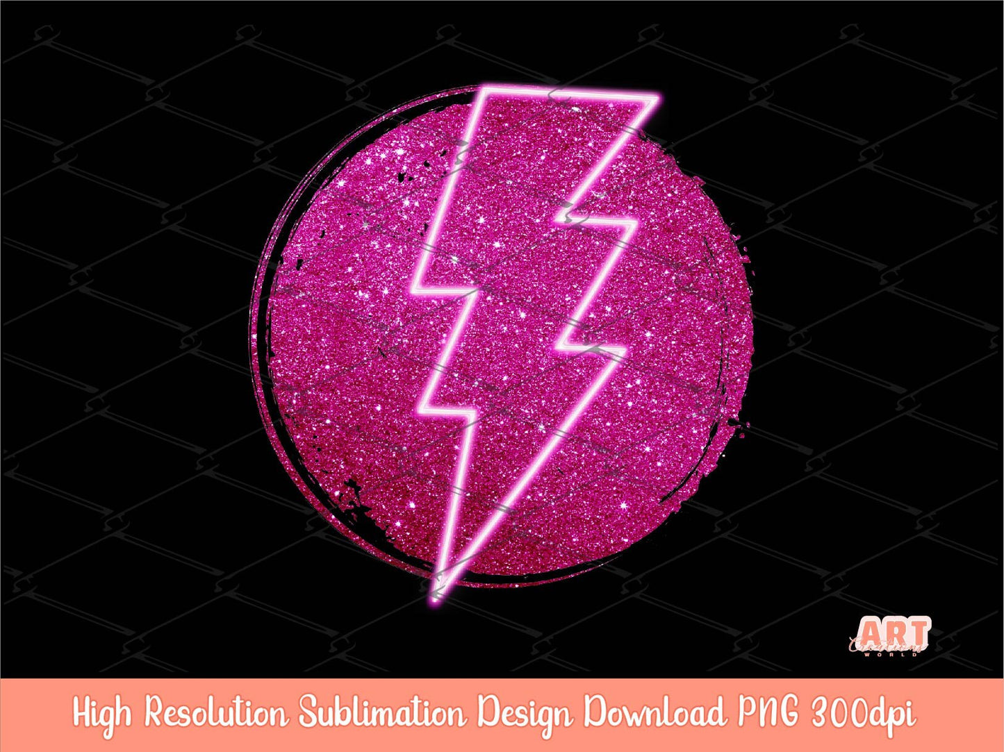 Pink Glitter Background Sublimation PNG | Pink Neon lightning Bolt October Background | We Wear pink Sublimation | Girly Pink PNG