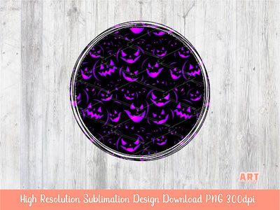 Halloween Purple Circle Background Sublimation PNG Bundle | Neon Lightning Bolt Tie-Dye Halloween Background| Halloween Purple Pumpkin Ghost