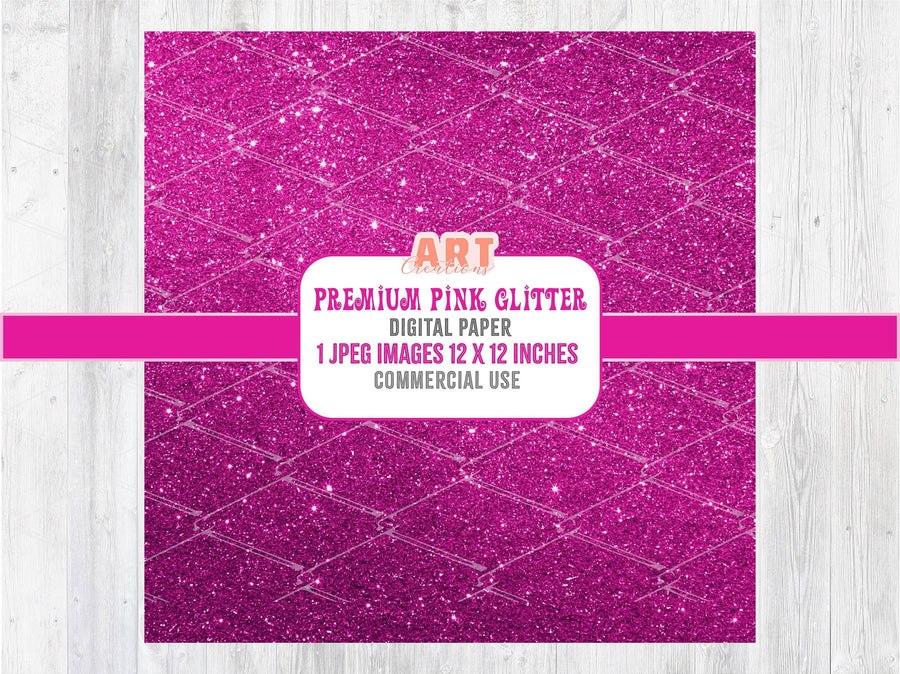 Premium Pink Glitter Digital Paper |In October We wear Pink Background | Breast Cancer Awareness Shiny Design | Cancer Fighter Support Team