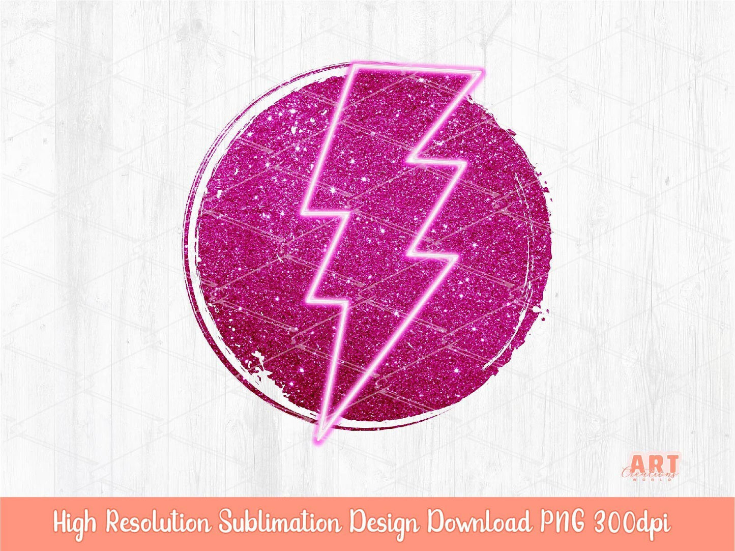 Pink Glitter Background Sublimation PNG | Pink Neon lightning Bolt October Background | We Wear pink Sublimation | Girly Pink PNG