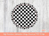 Checkered Circle Background PNG Sublimation Design - 2 Frames checkerboard | Mascot Team Blank - School Spirit - Red Glitter Brush Stroke