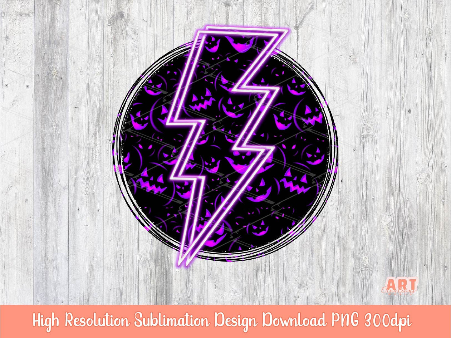 Halloween Purple Circle Background Sublimation PNG Bundle | Neon Lightning Bolt Tie-Dye Halloween Background| Halloween Purple Pumpkin Ghost