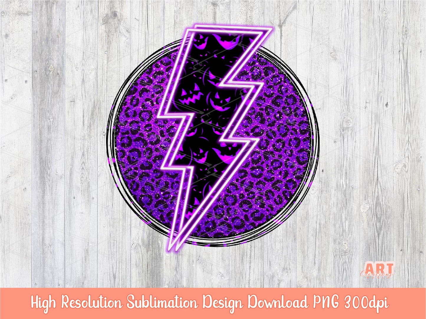 Halloween Purple Circle Background Sublimation PNG Bundle | Neon Lightning Bolt Tie-Dye Halloween Background| Halloween Purple Pumpkin Ghost