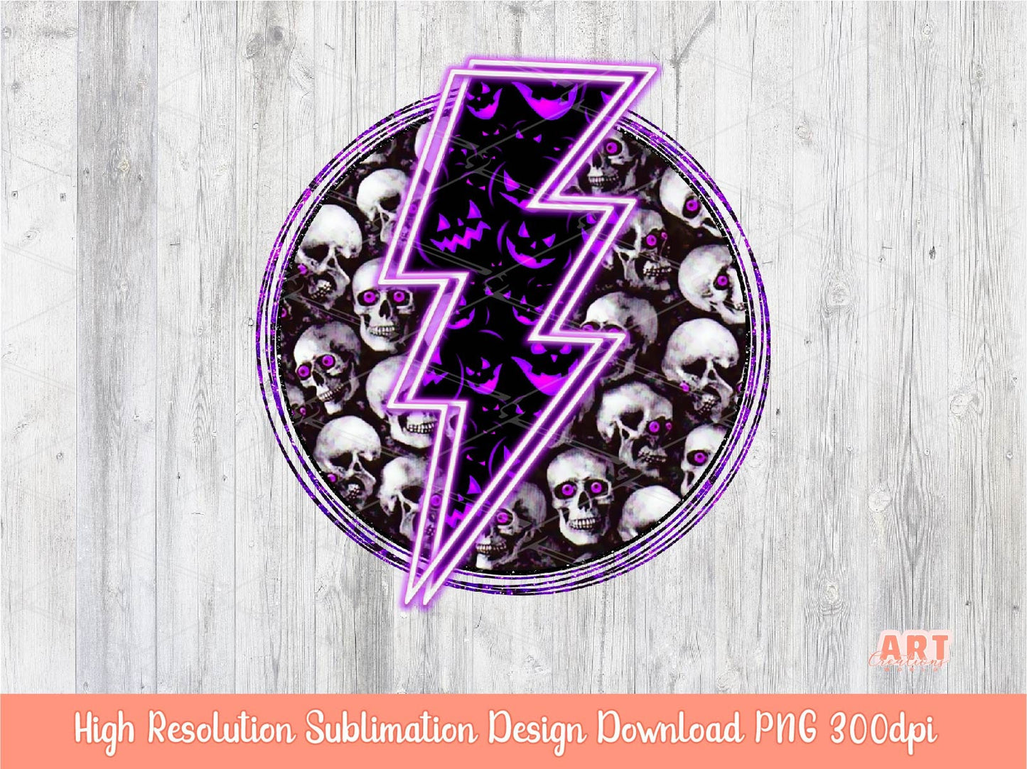 Halloween Purple Circle Background Sublimation PNG Bundle | Neon Lightning Bolt Tie-Dye Halloween Background| Halloween Purple Pumpkin Ghost