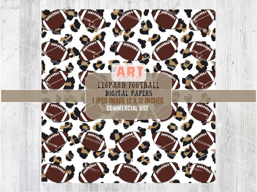 Leopard Football Digital Paper | Cheetah Print Football Texture design | Football Sports Background | Rugby Fabric Printing JPG - Game day