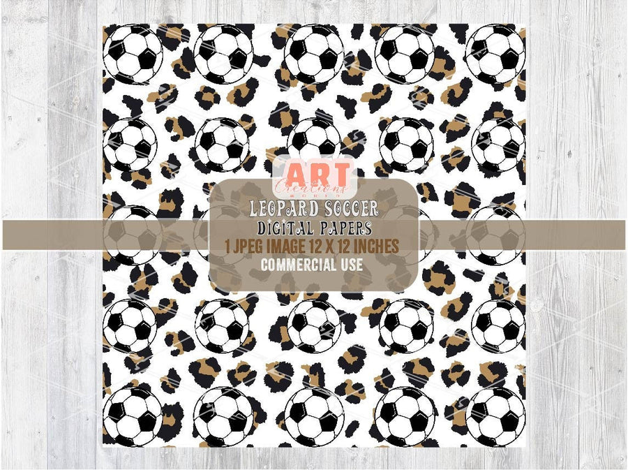 Leopard Soccer Digital Paper | Cheetah Print Soccer Texture design | Football Sports Background | Game Day Fabric Printing JPG - Game day