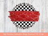 Checkered Circle Background PNG Sublimation Design - 2 Frames checkerboard | Mascot Team Blank - School Spirit - Red Glitter Brush Stroke