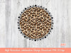 Heart Leopard Circle Background PNG Sublimation Design - 2 Frames| Cheetah Skin Print Mascot Team Blank - School Spirit Black Brush Stroke