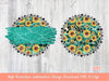 Western Sunflower Leopard Background PNG Sublimation Design - 2 Frames | Cheetah print Turquoise Glitter Brush Stroke Cowboy Cowgirl PNG
