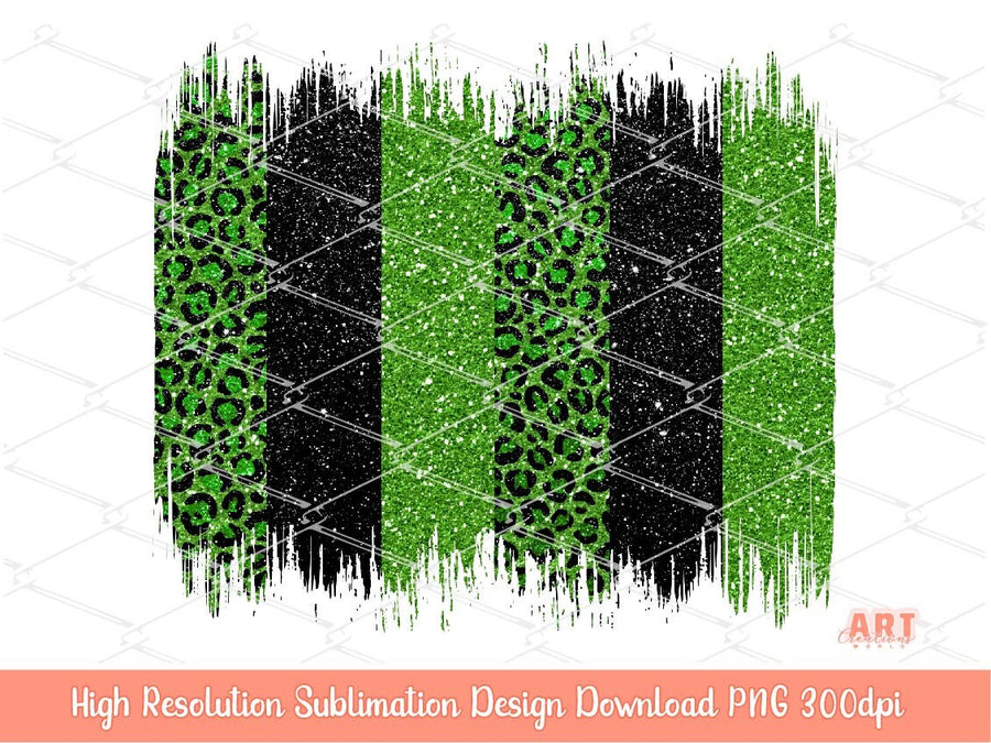 Green and Black Glitter Leopard Brush Strokes Background PNG Sublimation | Christmas brush stroke PNG | Merry Christmas 2022 PNG
