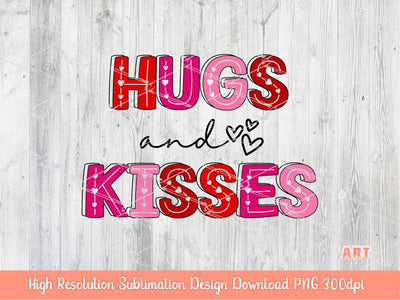 Hugs and Kisses PNG Sublimation Design download, Valentine's Day, Pink red hearts Valentine 2023 shirt design, love funny quotes for couples