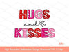 Hugs and Kisses PNG Sublimation Design download, Valentine's Day, Pink red hearts Valentine 2023 shirt design, love funny quotes for couples