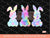 Original Design Colorful Easter Bunnies PNG Sublimation, Fairy Holographic Bunny 2023 Clipart, Magical Spring Rabbit art , Happy Easter Girl