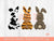 Wild Easter Bunnies Cowhide, Tiger Skin and Leopard Bunny PNG, Glitter Cheetah print Rabbit Art, Cute Safari Peeps Easter 2023 Shirt Design