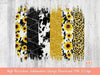Sunflower Cow print Brush Strokes Background PNG Sublimation | Glitter black and yellow gold brush stroke PNG | Cowgirl Western Cowhide PNG