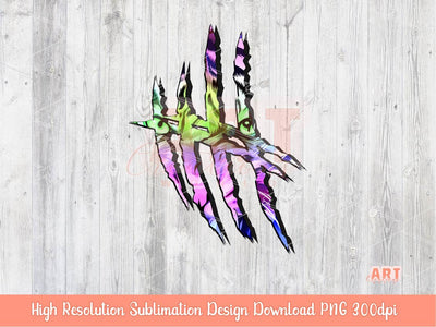 Original Hand Drawn Tiger Eyes Claw Marks PNG Sublimation,  Colorful Tiger eye with claws Png Design 2023, Custom Wild Pet Portrait PNG File