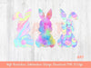 Original Design Colorful Easter Bunnies PNG Sublimation, Fairy Holographic Bunny 2023 Clipart, Magical Spring Rabbit art , Happy Easter Girl