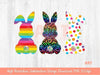 Original Design Rainbow Easter Bunnies PNG Sublimation, Colorful Bunny 2023 Clipart, Leopard Spring Rabbit art, LGBT Pride Happy Easter PNG