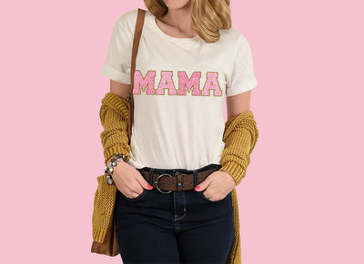 Mama Faux Chenille PNG Bundle, Happy Mothers day 2023, Custom Layered Varsity letters patches Pink, gold, silver, purple for Sublimation