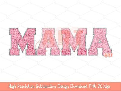 Mama Faux Chenille PNG Bundle, Happy Mothers day 2023, Custom Layered Varsity letters patches Pink, gold, silver, purple for Sublimation