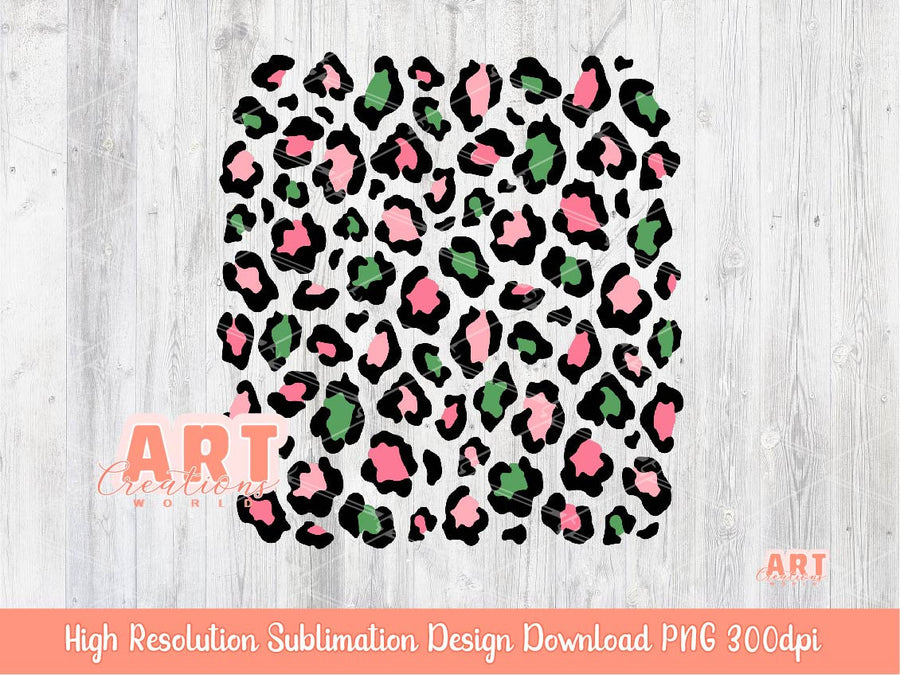 Pink Christmas Leopard PNG Background, Merry Xmas 2023 Cheetah Print Sublimation, Pink and Green Retro holiday clipart Custom shirt design