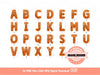Orange Sequin Letters PNG, Original Designer Faux Embroidered Fall Halloween Glitter Sequins Alphabet Set Clipart, Custom Digital Download