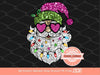 Pink Santa Sunglasses Sequin PNG, Cute Santa face with Hat and Christmas Lights Clipart, Glitter sequins Stars Sublimation Design Download