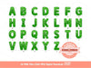 Green Sequin Letters PNG, Original Designer Faux Embroidered Kelly Green Glitter Sequins Alphabet Set Clipart, Custom color Digital Download