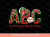 Faux Embroidery Sequin Christmas Letters PNG, Original Designer Green Red Glitter Sequins Alphabet Set Clipart, Holiday Digital Download