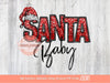 Santa Baby Sequin PNG, Original Xmas Faux Embroidery with Red and Black Glitter Santa Hat Sublimation & DTF T Shirt Design Digital Download