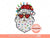 Santa Sequin PNG, Cute Glitter Sparkle Santa face with Red Heart Sunglasses, and Christmas Lights Stars Clipart Sublimation Design Download