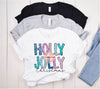 Holly Jolly Christmas Glitter Sequin PNG Bundle, Original Sparkle Pink Blue Doodle letters Xmas PNG Sublimation & DTF Shirt Design Download